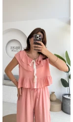 Cute Volanlı Pensli Takım - 1000-4000 - Pembe Tonları