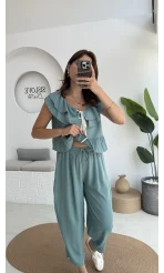 Cute Volanlı Pensli Takım - 1000-4000 - Yeşil