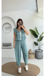 Cute Volanlı Pensli Takım - 1000-4000 - Yeşil