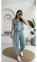 Cute Volanlı Pensli Takım - 1000-4000 - Yeşil