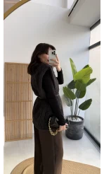 Daniella Kemerli Peluş Yelek - Siyah - Kod: 25500