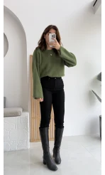 Dar Paça Siyah Skinny Jean Pantolon