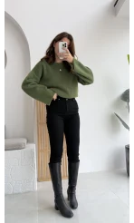 Dar Paça Siyah Skinny Jean Pantolon