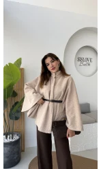 Davina Kaşe Kemer Detay Panço - Latte - Kod: 8014