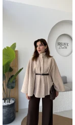 Davina Kaşe Kemer Detay Panço - Latte - Kod: 8014