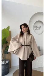 Davina Kaşe Kemer Detay Panço - Latte - Kod: 8014