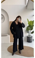 Denim Kimona Takım - Lacivert - Kod: 8639