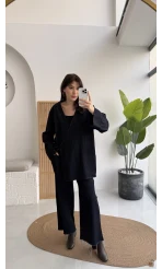 Denim Kimona Takım - Lacivert - Kod: 8639