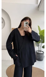 Denim Kimona Takım - Lacivert - Kod: 8639