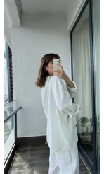 Deniz Kabuklu Beyaz Gömlek