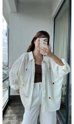 Deniz Kabuklu Beyaz Gömlek