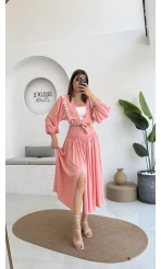 Deniz Kabuklu Etek Takım Pembe