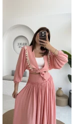Deniz Kabuklu Etek Takım Pembe
