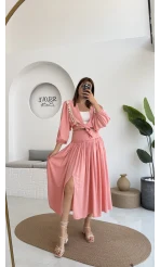 Deniz Kabuklu Etek Takım Pembe