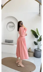 Deniz Kabuklu Etek Takım Pembe