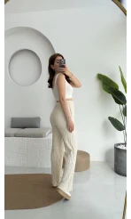 Dep Bürümcük Pantolon Krem