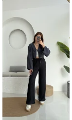 Dep Bürümcük Pantolon Siyah