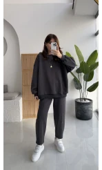 Devin Sweatshirt Eşofman Takımı - Antrasit - Kod: 25602