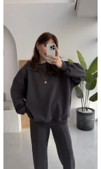 Devin Sweatshirt Eşofman Takımı - Antrasit - Kod: 25602