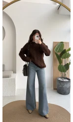 Dilvin Yüksel Bel Mavi Denim Jean Pantolon