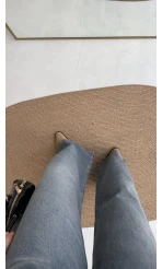 Dilvin Yüksel Bel Mavi Denim Jean Pantolon