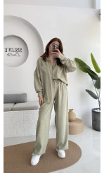 Diva Modal Gömlek Pantolon Takım Haki
