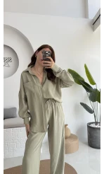 Diva Modal Gömlek Pantolon Takım Haki