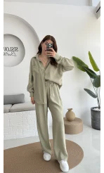 Diva Modal Gömlek Pantolon Takım Haki
