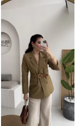 Dolph Kemer Detay Blazer Ceket - Haki - Kod: 4162