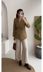 Dolph Kemer Detay Blazer Ceket - Haki - Kod: 4162