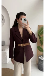 Dolph Kemer Detay Blazer Ceket - Mürdüm - Kod: 4162