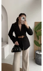 Dolph Kemer Detay Blazer Ceket - Siyah - Kod: 4162