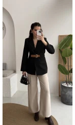 Dolph Kemer Detay Blazer Ceket - Siyah - Kod: 4162