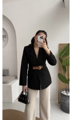 Dolph Kemer Detay Blazer Ceket - Siyah - Kod: 4162