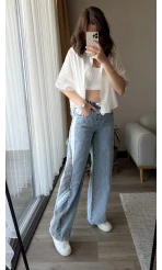 Düşük Bel Detaylı Jean