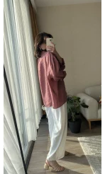 Tarçın Oversize Tensel Gömlek Kod: 4612