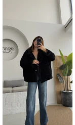 Dyla Yumoş Ceket - Siyah - Kod: 7008