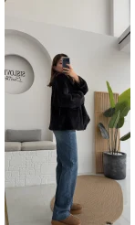 Dyla Yumoş Ceket - Siyah - Kod: 7008