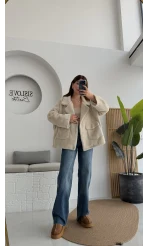 Dyla Yumoş Ceket - Taş - Kod: 7008