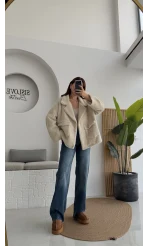 Dyla Yumoş Ceket - Taş - Kod: 7008