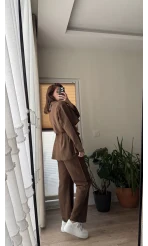 Ed Kuşaklı Pantolon Acı Kahve Takım - Kec - 51835