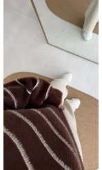 Edwin Kayık Yaka Yumoş Çizgili Kazak - Acı Kahve