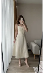 Elina Korseli Ekru Elbise