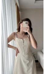 Elina Korseli Ekru Elbise