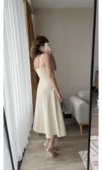 Elina Korseli Ekru Elbise