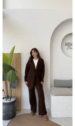 Eliora Çift Bağcıklı Triko Takım - Kahverengi