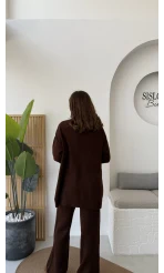 Eliora Çift Bağcıklı Triko Takım - Kahverengi