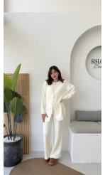 Eliora Çift Bağcıklı Triko Takım - Kırık Beyaz