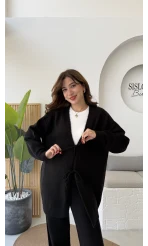 Eliora Çift Bağcıklı Triko Takım - Siyah