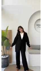 Eliora Çift Bağcıklı Triko Takım - Siyah